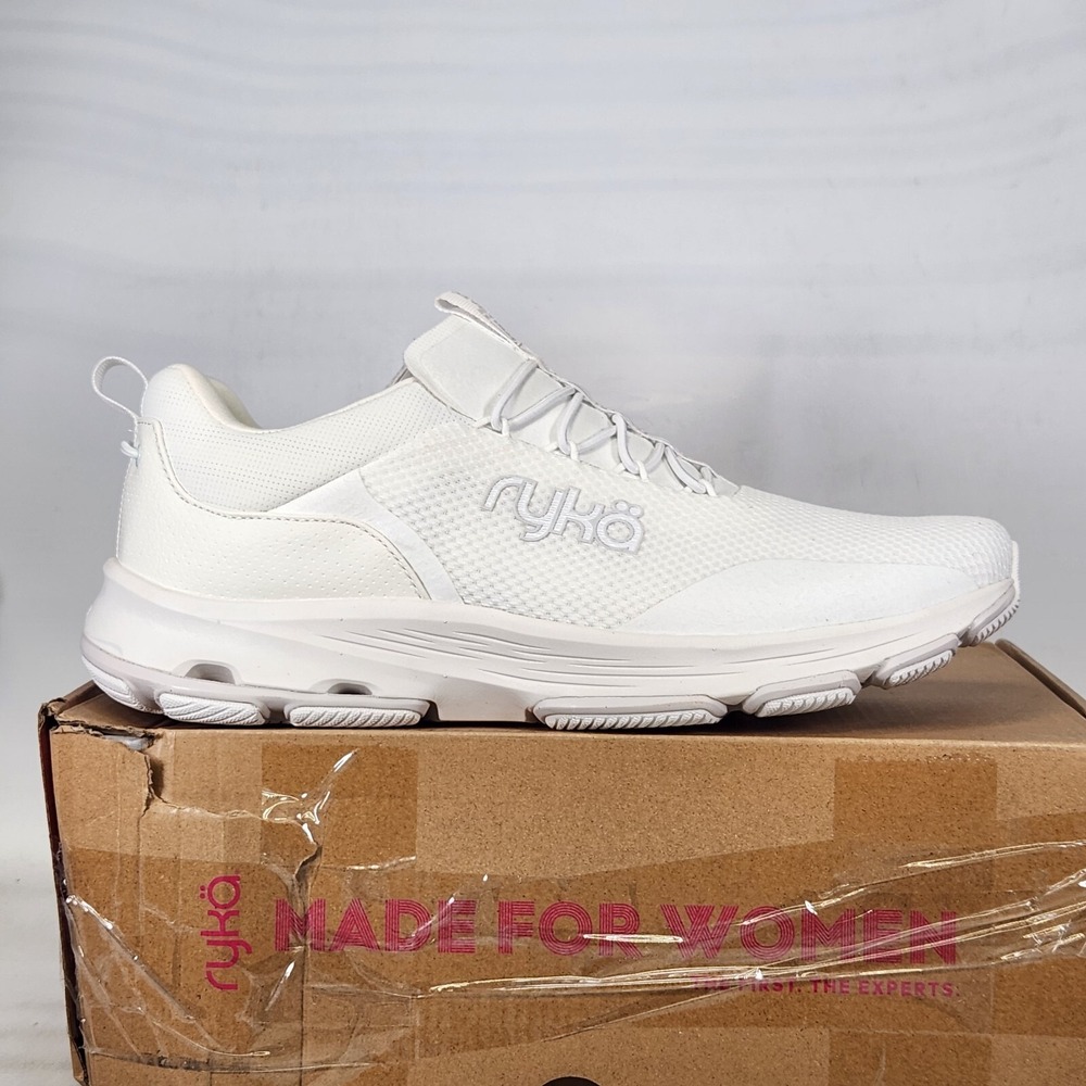 Ryka Devotion EZ Sneaker Women Size 12 Brilliant White Slip On Walking Shoes